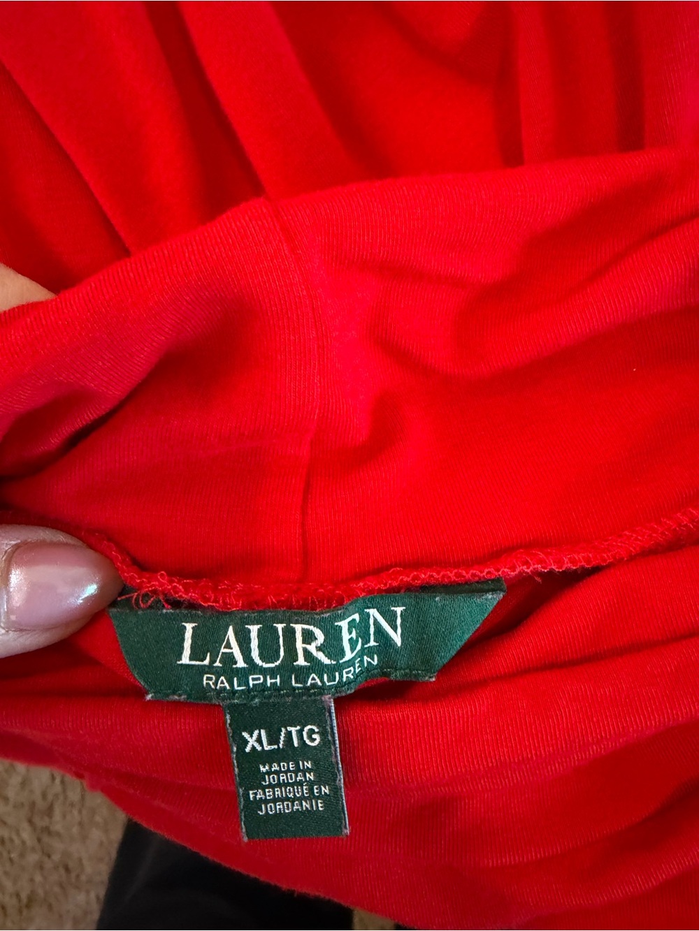 Lauren Ralph Lauren Red Long Sleeve Turtleneck Top knit tee sz XL t-shirt - Picture 3 of 7